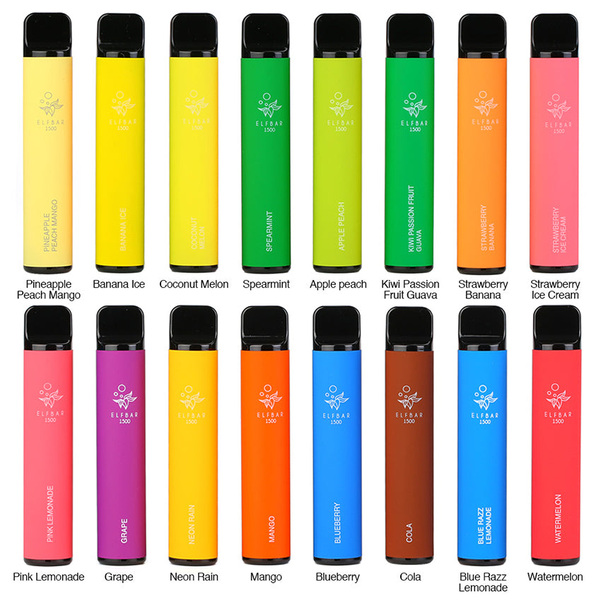 [Offre spéciale] Kit Elf Bar 1500 Puffs Cigarette Electronique jetable 850mAh (20mg)