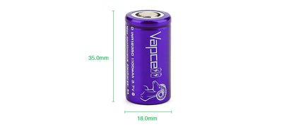 Batterie Li-ion Vapcell INR18350 à haute consommation 9A 1100mAh